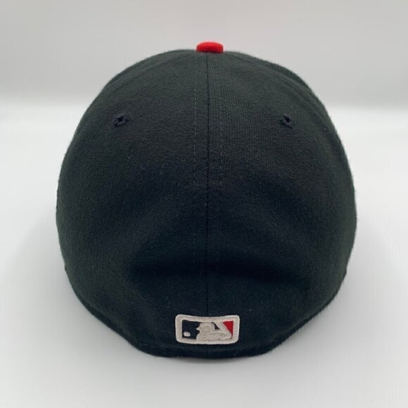 Cincinnati Reds MLB Black Red 59Fifty Fitted Hat Mens 7 3/8 No side NE Logo - Picture 3 of 6